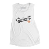 Cincinnati Vintage Script Women's Flowey Scoopneck Muscle Tank-Allegiant Goods Co. Vintage Sports Apparel