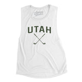 Utah Golf Women's Flowey Scoopneck Muscle Tank-White-Allegiant Goods Co. Vintage Sports Apparel