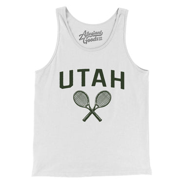 Utah Tennis Men/Unisex Tank Top-White-Allegiant Goods Co. Vintage Sports Apparel