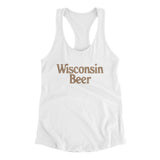 Wisconsin Beer Women's Racerback Tank-White-Allegiant Goods Co. Vintage Sports Apparel