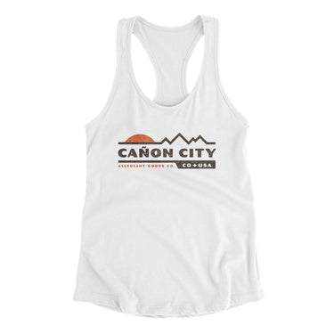 Cañon City Mountain Sunset Women's Racerback Tank-White-Allegiant Goods Co. Vintage Sports Apparel