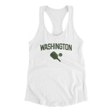 Washington Pickleball Women's Racerback Tank-White-Allegiant Goods Co. Vintage Sports Apparel