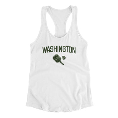 Washington Pickleball Women's Racerback Tank-White-Allegiant Goods Co. Vintage Sports Apparel