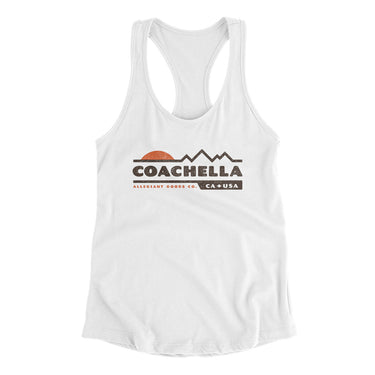 Coachella Mountain Sunset Women's Racerback Tank-White-Allegiant Goods Co. Vintage Sports Apparel