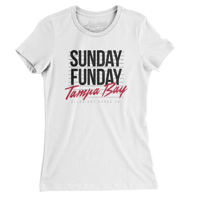 Sunday Funday Tampa Bay Women's T-Shirt-White-Allegiant Goods Co. Vintage Sports Apparel