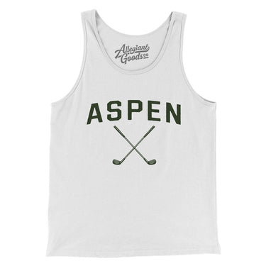 Aspen Golf Men/Unisex Tank Top-White-Allegiant Goods Co. Vintage Sports Apparel
