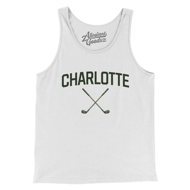 Charlotte Golf Men/Unisex Tank Top-White-Allegiant Goods Co. Vintage Sports Apparel