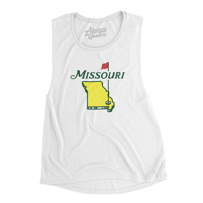 Missouri Golf Women's Flowey Scoopneck Muscle Tank-White-Allegiant Goods Co. Vintage Sports Apparel