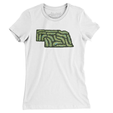 Nebraska Golf Course Women's T-Shirt-White-Allegiant Goods Co. Vintage Sports Apparel