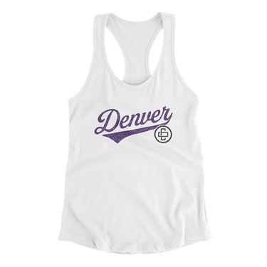Denver Vintage Script Women's Racerback Tank-Allegiant Goods Co. Vintage Sports Apparel