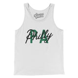 Philly Pa Overprinted Men/Unisex Tank Top-White-Allegiant Goods Co. Vintage Sports Apparel