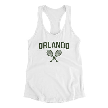 Orlando Tennis Women's Racerback Tank-White-Allegiant Goods Co. Vintage Sports Apparel