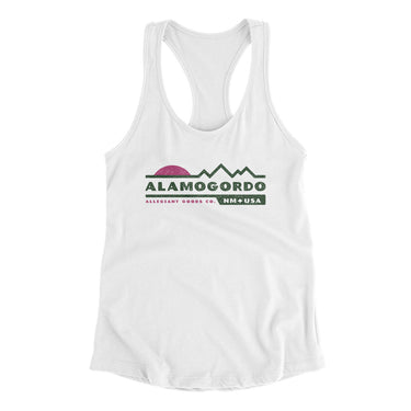 Alamogordo Mountain Sunset Women's Racerback Tank-White-Allegiant Goods Co. Vintage Sports Apparel