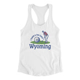 I Have A Tee Time In Wyoming Women's Racerback Tank-White-Allegiant Goods Co. Vintage Sports Apparel