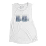 Happy Valley Repeat Women's Flowey Scoopneck Muscle Tank-White-Allegiant Goods Co. Vintage Sports Apparel