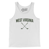 West Virginia Golf Men/Unisex Tank Top-White-Allegiant Goods Co. Vintage Sports Apparel