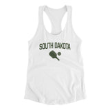 South Dakota Pickleball Women's Racerback Tank-White-Allegiant Goods Co. Vintage Sports Apparel