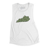 Kentucky Golf Course Women's Flowey Scoopneck Muscle Tank-White-Allegiant Goods Co. Vintage Sports Apparel