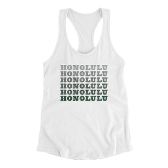 Honolulu Repeat Women's Racerback Tank-White-Allegiant Goods Co. Vintage Sports Apparel
