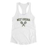 West Virginia Tennis Women's Racerback Tank-White-Allegiant Goods Co. Vintage Sports Apparel