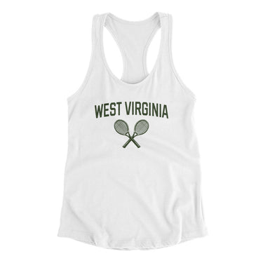 West Virginia Tennis Women's Racerback Tank-White-Allegiant Goods Co. Vintage Sports Apparel