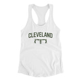 Cleveland Cycling Women's Racerback Tank-White-Allegiant Goods Co. Vintage Sports Apparel