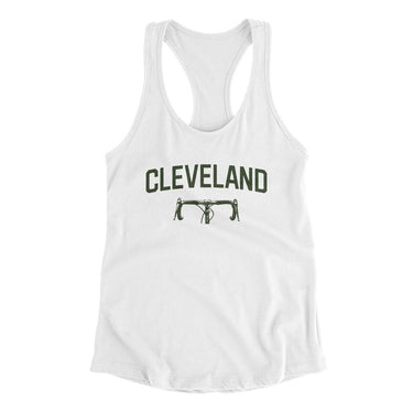 Cleveland Cycling Women's Racerback Tank-White-Allegiant Goods Co. Vintage Sports Apparel
