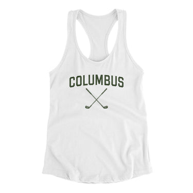 Columbus Golf Women's Racerback Tank-White-Allegiant Goods Co. Vintage Sports Apparel