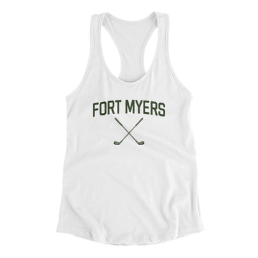 Fort Myers Golf Women's Racerback Tank-White-Allegiant Goods Co. Vintage Sports Apparel