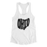 Ohio State Shape Text Women's Racerback Tank-White-Allegiant Goods Co. Vintage Sports Apparel