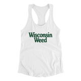 Wisconsin Weed Women's Racerback Tank-White-Allegiant Goods Co. Vintage Sports Apparel