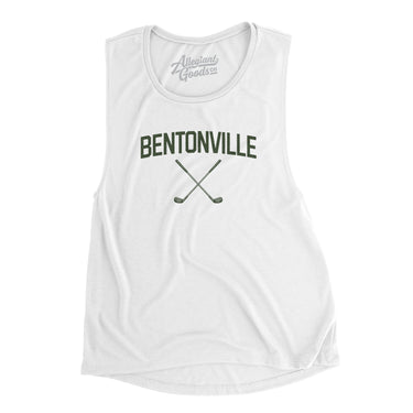 Bentonville Golf Women's Flowey Scoopneck Muscle Tank-White-Allegiant Goods Co. Vintage Sports Apparel