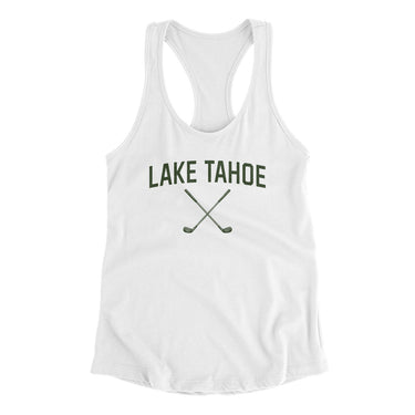 Lake Tahoe Golf Women's Racerback Tank-White-Allegiant Goods Co. Vintage Sports Apparel