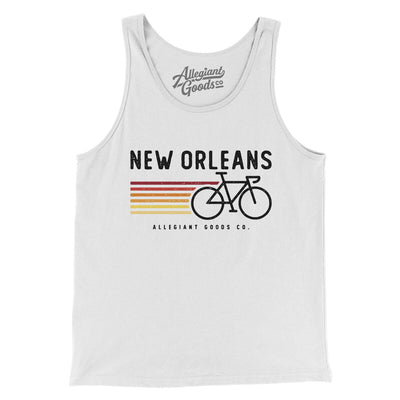 New Orleans Cycling Men/Unisex Tank Top-White-Allegiant Goods Co. Vintage Sports Apparel
