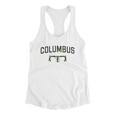 Columbus Cycling Women's Racerback Tank-White-Allegiant Goods Co. Vintage Sports Apparel