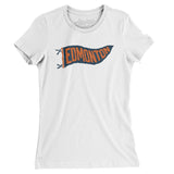Edmonton Pennant Women's T-Shirt-White-Allegiant Goods Co. Vintage Sports Apparel