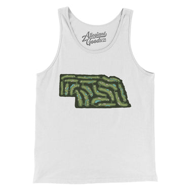 Nebraska Golf Course Men/Unisex Tank Top-White-Allegiant Goods Co. Vintage Sports Apparel
