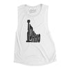 Idaho State Shape Text Women's Flowey Scoopneck Muscle Tank-White-Allegiant Goods Co. Vintage Sports Apparel