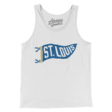 St Louis Pennant Men/Unisex Tank Top-White-Allegiant Goods Co. Vintage Sports Apparel