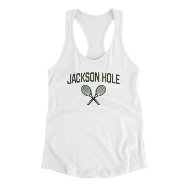 Jackson Hole Tennis Women's Racerback Tank-White-Allegiant Goods Co. Vintage Sports Apparel