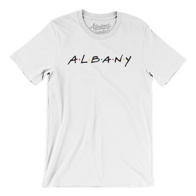 Albany Friends Men/Unisex T-Shirt-White-Allegiant Goods Co. Vintage Sports Apparel