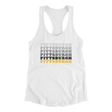 Pittsburgh Repeat Women's Racerback Tank-White-Allegiant Goods Co. Vintage Sports Apparel