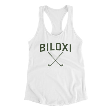 Biloxi Golf Women's Racerback Tank-White-Allegiant Goods Co. Vintage Sports Apparel