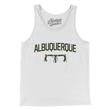 Albuquerque Cycling Men/Unisex Tank Top-White-Allegiant Goods Co. Vintage Sports Apparel