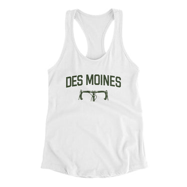 Des Moines Cycling Women's Racerback Tank-White-Allegiant Goods Co. Vintage Sports Apparel