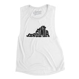 Virginia State Shape Text Women's Flowey Scoopneck Muscle Tank-Allegiant Goods Co. Vintage Sports Apparel