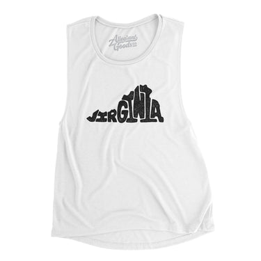Virginia State Shape Text Women's Flowey Scoopneck Muscle Tank-Allegiant Goods Co. Vintage Sports Apparel