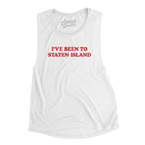 I've Been To Staten Island Women's Flowey Scoopneck Muscle Tank-White-Allegiant Goods Co. Vintage Sports Apparel