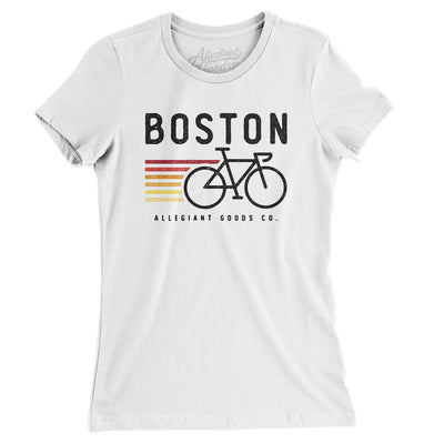 Boston Cycling Women's T-Shirt-White-Allegiant Goods Co. Vintage Sports Apparel