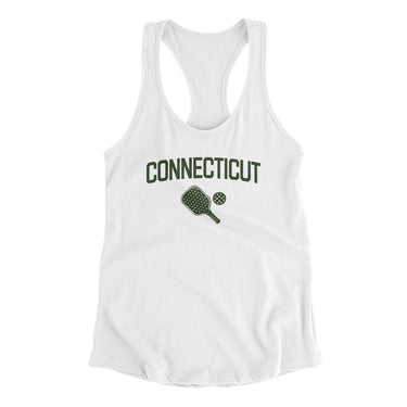 Connecticut Pickleball Women's Racerback Tank-White-Allegiant Goods Co. Vintage Sports Apparel